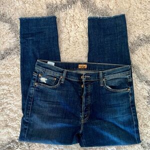 Mother Jeans - The Scrapper Cuff, ankle fray, wicked wildflower